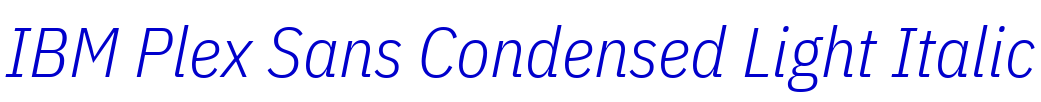 IBM Plex Sans Condensed Light Italic font